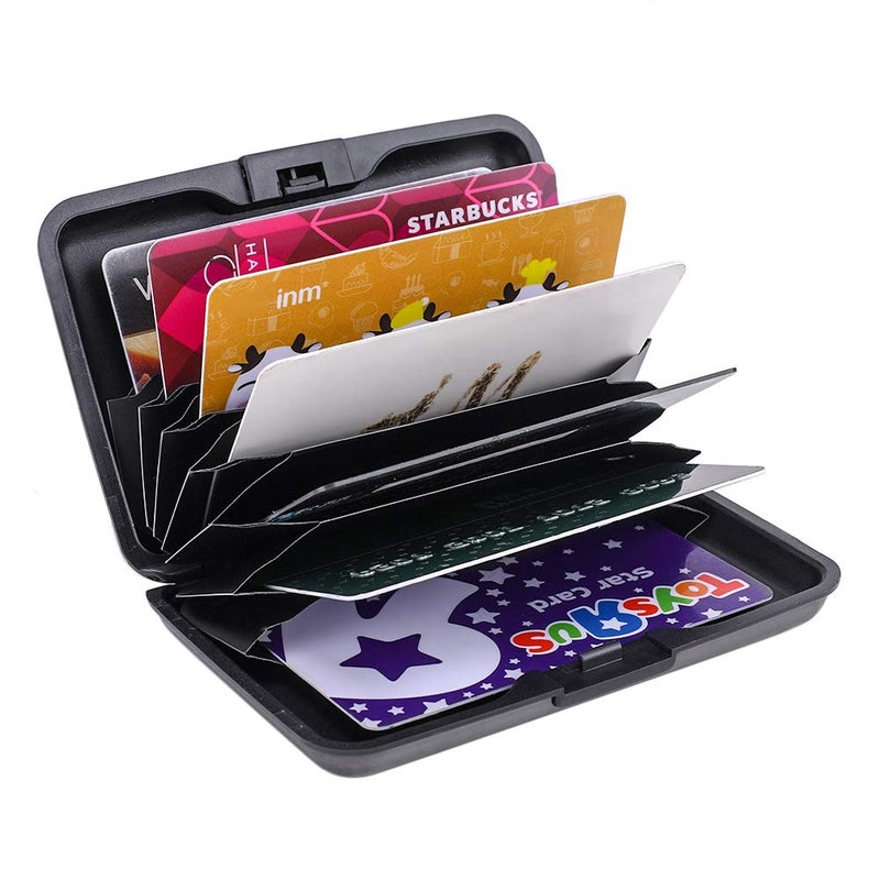 ELFISH محفظة ELFISH ميني RFID من الألمنيوم لحامل بطاقات الائتمان وحافظة بطاقات العمل وحافظة هوية معدنية للرجال والنساء (رمادي) - Image 5